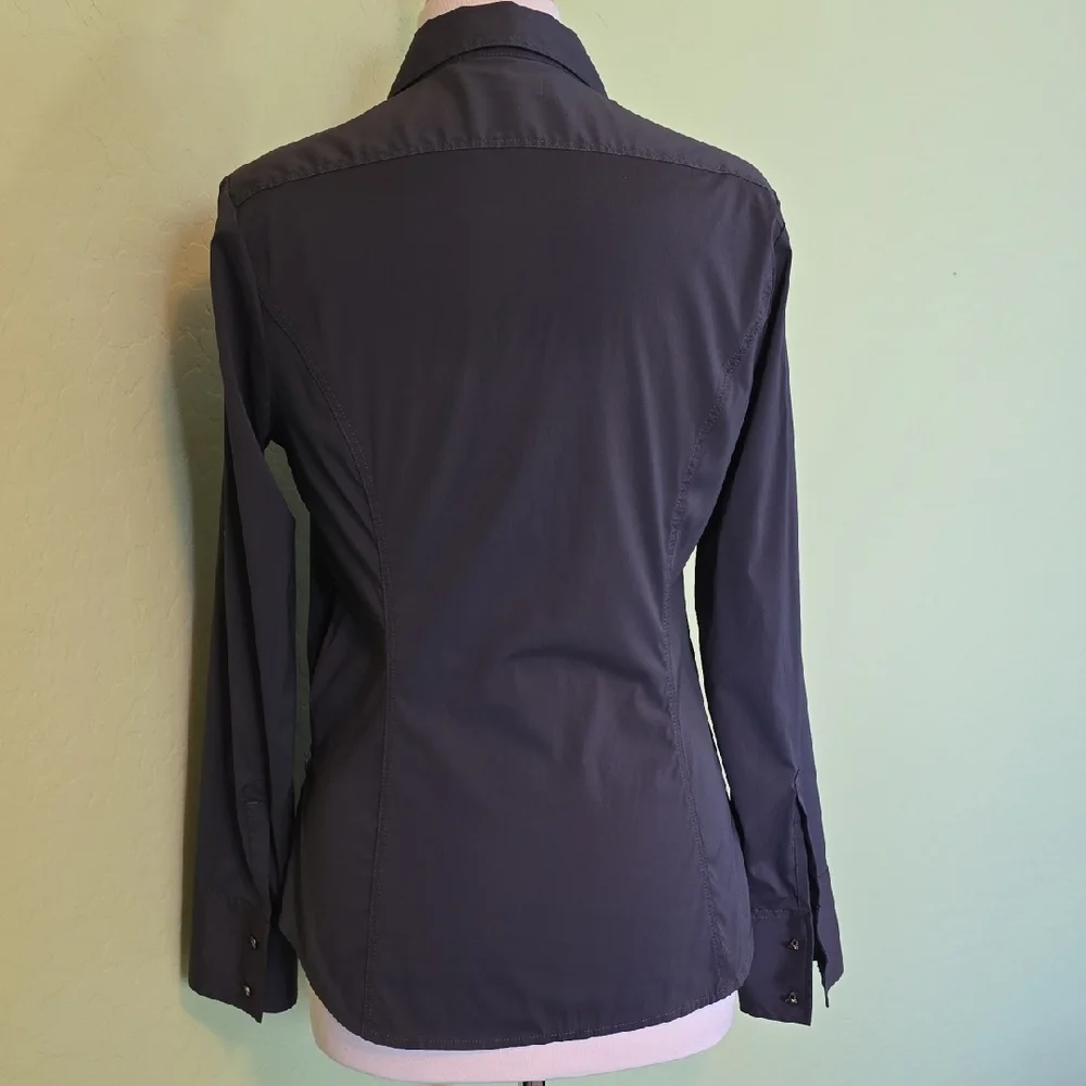 Express Dark Gray Button-Down Shirt for Women - Picture 6 of 9